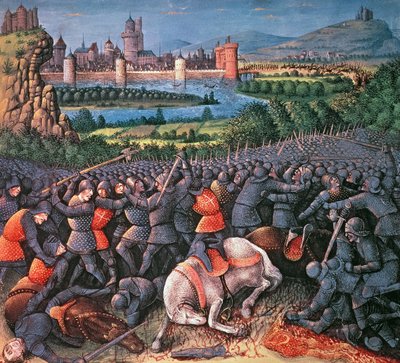 Battle scene, from Passages faits Outremer written by Sebastian Marmoret, c.1490 by French School